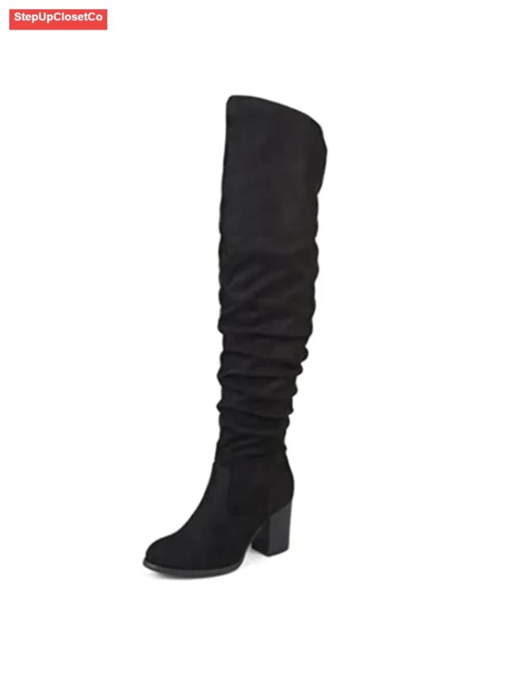 Journee Collection Kaison Women's Faux Suede Over the Knee Combat Boots